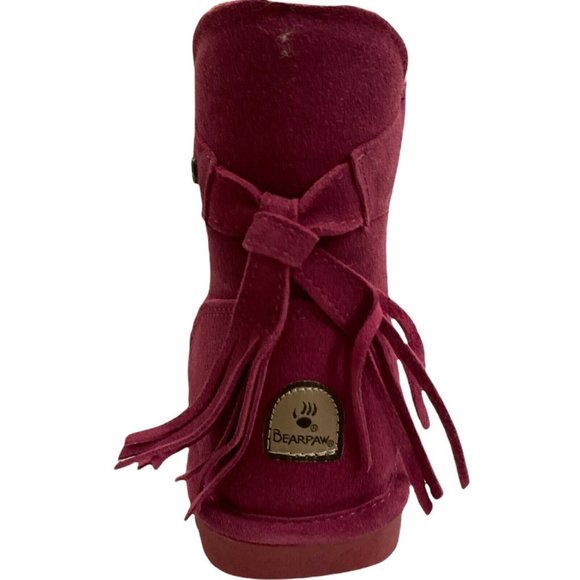 Big Girls Size (3) BEARPAW Mia Boots, from Finish Line Pink Suede Sheepskin - Picture 8 of 12